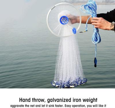 China PA And Stainless Steel Sinker 8 Feet Fishing Line American Fishing Net Hand Cast Net Large Area Fishing Net Cast Steel Pendant for sale