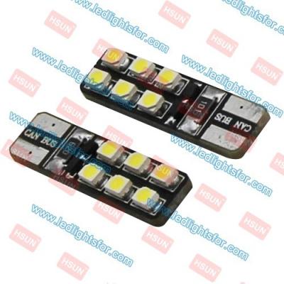 China Exptional brightness 1210 12smd w5w 194 auto bulb car led t10 canbus HSUN-T10 white 12 LEDSMD1210 no polarity Canbus LED for sale