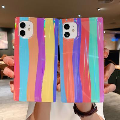 China Promotion New Products 2021 Unique Rainbow Liquid Silicone Drop Proof Phone Case For iPhone 12 11 Pro Max for sale