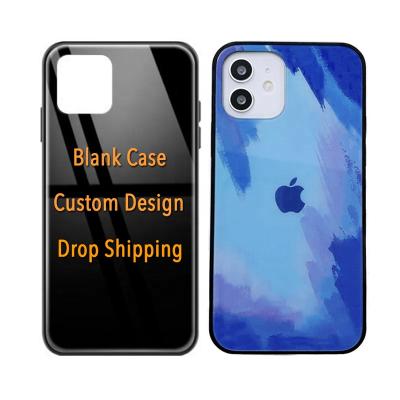 China Exquisite Drop Shipping Custom Design UV Printing Tempered Glass Mobile Phone Case For iPhone 7 8 X Xs 11 12 Pro Max for sale