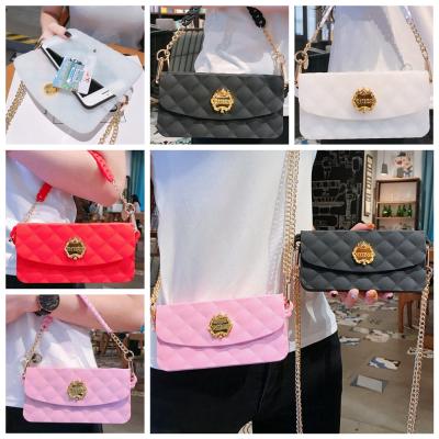 China Fashion Exquisite Cell Phone Bags For iPhone 11 8 7 Plus For Girls Hand Cross Body Case Money Cards Android Phone Bag For Samsung for sale