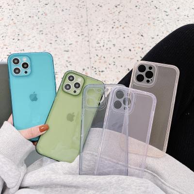 China Promotion For iPhone 12 Clear Solid Phone Case Candy For iPhone 11 pro XS 6s Max 7 8 Plus Se X XR Soft Silicone TPU Back Cover 2021 for sale