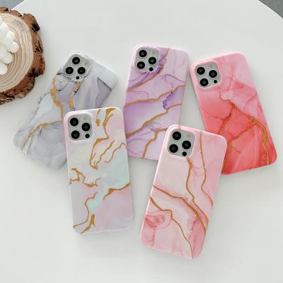 China Exquisite Geometric Marble Texture Phone Cases For iPhone 11 Pro/12 Mini/12/12 Pro Soft Pure Plated Back Cover Gift for sale