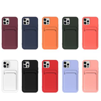 China Exquisite New Product 2021 TPU Phone Case Card Holder Insert Card Slot Wallet Phone Case For iPhone 12 Pro Max for sale