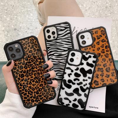 China Promotion For iPhone 7 8 plus 11 Max Accessories Leopard Cow Pattern Back iPhone 12 X XR XS Max Case Designers Luxury For for sale