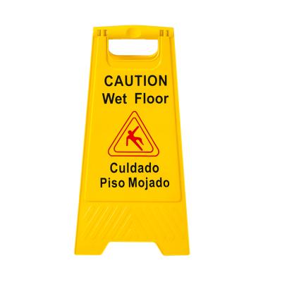 China PP Material Precaution Boards Normal Wet Floor Customized A Shape Yellow Plastic Warning Sign Wholesale for sale