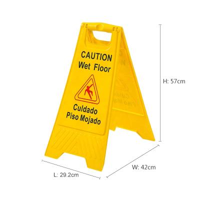 China Durable/Waterproof/Environmental/Eco-friendly High Quality Yellow One Shaped Precaution Plastic Sign WET FLOOR Whole Sale for sale