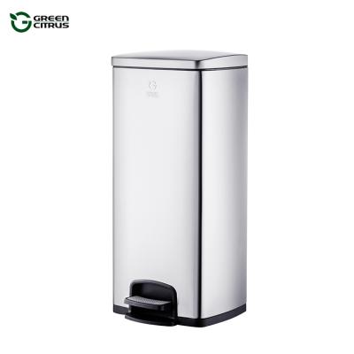 China Sustainable Foot Pedal Bins Compost Paper Waste Bin Metal Sanitary Trash Can for sale