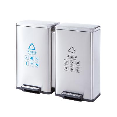 China Environmentally Friendly Outdoor Garden Stainless Steel Metal Garbage Bin Classified Wholesale for sale