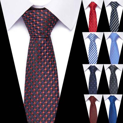 China Fishion Casual Formal Luxury Men's Print 7.5CM Pattern Ties For Polyester Silk Jacquard Men's Neck Ties Skinny Neck Tie for sale