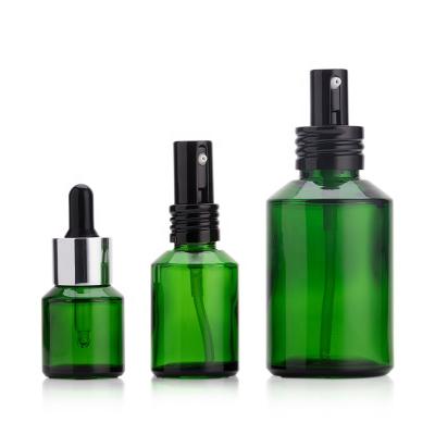 China 30ml Bottle Green Shoulder Neck Bottle OEM/ODM Crimp Neck Cosmetic Perfume Bottle For Green Bottle for sale