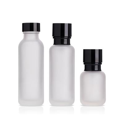 China Clear Glass Cosmetic Packaging Jar Lotion Glass Bottle Lotion Pump Bottle for sale