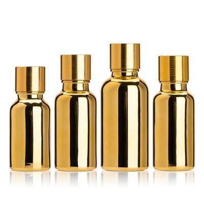 China Cosmetic Bottle 20ml Gold Plated Silver Cosmetic Components 50ml10ml Oil Drop Tube Lotion Essence Bottle Glass Bottle Essential Oil for sale