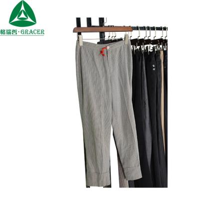 China Package Employed High Quality Women Work Office Gray Suit Pants Formal Used Clothes for sale