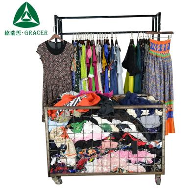 China Paper Used Apparel Clothes Ladies Dress Cotton Korea Used Clothes for sale