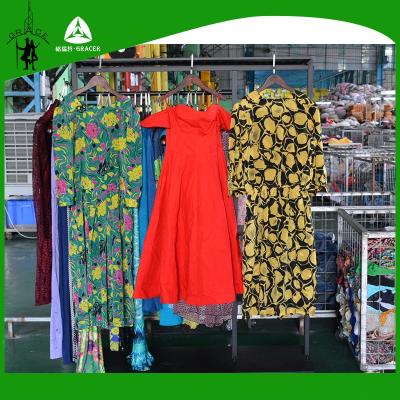 China Bundle Buying Used Clothes Wholesale Ladies Cotton Loose Dress for sale