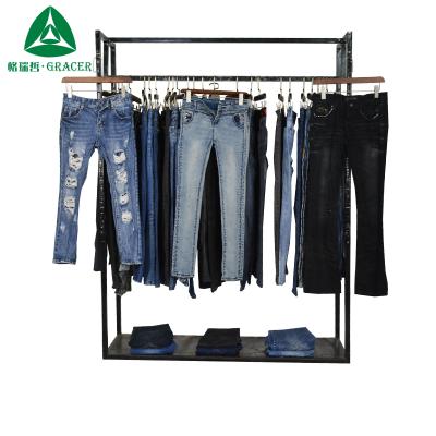 China Bulk Washable Second Hand Clothes Ghana Jeans Pants Used Clothes In Kg for sale