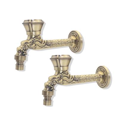 China Traditional 3/4European style antique garden wall-mounted toilet brass outdoor garden faucet 1/2