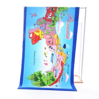 China Square Compressed Custom Printed Adults Personalized Microfiber Beach Towel Logo Beach Chair Towel Black for sale