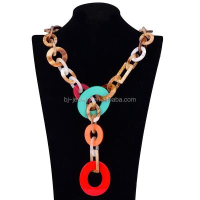 China Women Trendy Acrylic Clothing Necklace Fashion Statement Necklace Chain Jewelry for sale