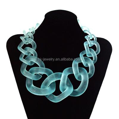 China Fashionable Chunky Chain Necklace Jewelry Women Thick Plastic Acrylic Chain Necklace for sale