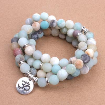 China Best of Stone 2018 Selling 6MM 108 Mala Beads Charm Bracelet for Men Women Yoga Bracelet Necklace for sale