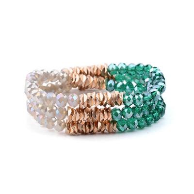 China Irregular Clear Crystal Beaded Environmental Friendly Professional Design Bracelet for sale