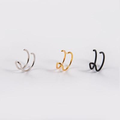 China 2018 Popular New Steel Ear Clips Non Piercing Earrings Circle Ear Cuffs Cartilage Ear Clips Set For Women Men For Gift for sale