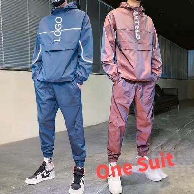 China Zipper Hoodies+Logo Splice Sweatpants Breathable Mens Casual Custom Joggers Suits 2022 New Men Set Sportswear Sweat Suits Mens Clothing for sale