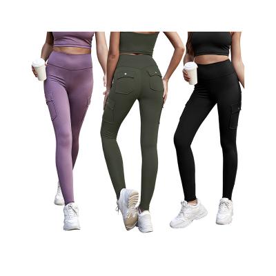 China Female Tight Hip Fishing Cargo High Waisted Hip Lift Breathable Fitness Pants With Many Pockets Outside Wear Yoga Sports Pants for sale