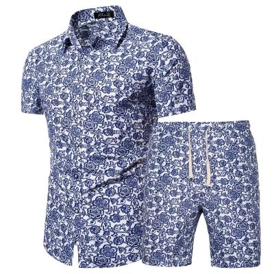 China Breathable Wholesale Hot Summer All Over New Hawaiian Print Beach Wear Men's Shirts And Shorts Set In Plus Size Up To 5XL for sale