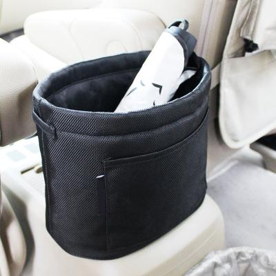 China Car Storage Bag Car Trash Bin Car Waste Basket Leak Proof Trash Storage Bag Organizer With Magic Sticker for sale