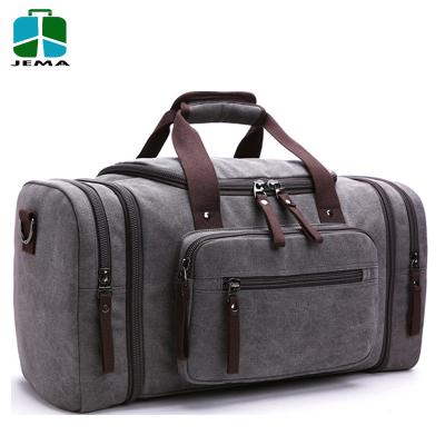 China 100% Polyester Canvas Unisex Travel Duffle Bag Weekend Bags Eco-Friendly With Strap for sale