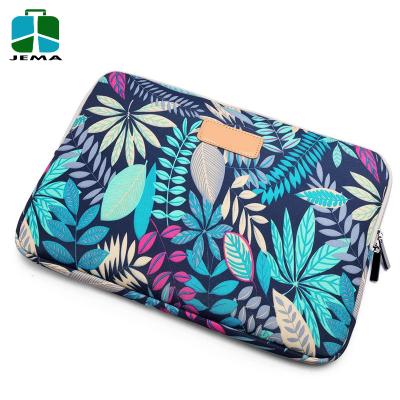 China 100% Eco-friendly Colorful Leaves Patterns Printed Custom 13.3 Inch Laptop Bag Sleeve for sale