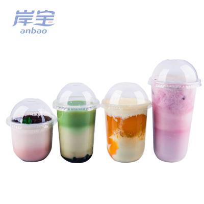 China Single Wall Clear U Shaped Bubble Tea Cold Drinking Plastic Cup for sale