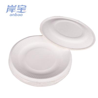 China Disposable Bagasse Round Dish Biodegradable Sugar Cane Plate Sugar Cane Plate for sale