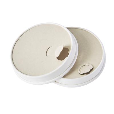 China 100% Eco-friendly 80mm 90mm Custom Printing Compostable Plastic Free Paper Lids for sale