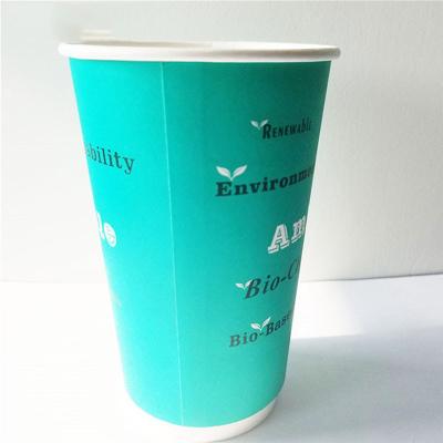 China Eco Friendly Disposable 12oz PBS Stored Biodegradable Compostable Disposable Paper Cup for sale