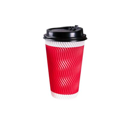 China Manufacturer Kraft Paper Design Ripple Paper Disposable Hot Selling Coffee Cup With Lids for sale