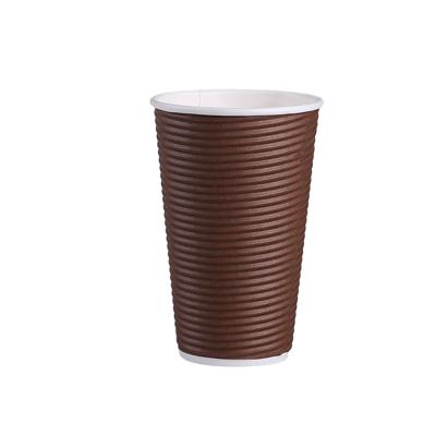 China Manufacturer Disposable Ripple Wave Coffee Disposable Cheap Custom Printing Paper Cups With Lids for sale