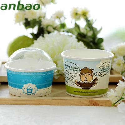 China Disposable Wholesale High Quality Custom Printing Ice Cream Yogurt Cup With Dome Lids for sale