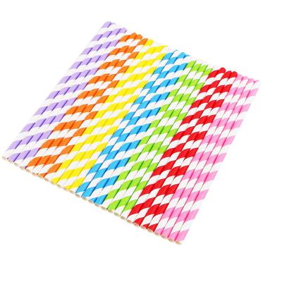 China Hot Sale Disposable Biodegradable Paper Straw Striped Paper Straw for sale