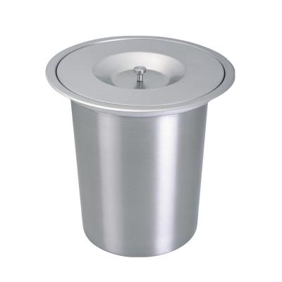 China Rolling Type Kitchen Cupboard Waste Bins Stainless Steel Cover Trash Can for sale