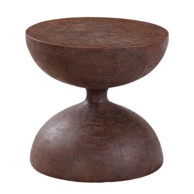 China Contemporary Vintage Stool Outdoor Coffee Table Living Room Log Hourglass Side Table for sale