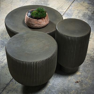 China Contemporary modern living room tea table furniture design round outdoor coffee table set of 3 for sale