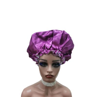 China Custom Designer Silk Logo Bonnets And Satin Hair Wraps Luxury Feeling Sleep Bonnets Wholesale Smooth Soft Satin for sale