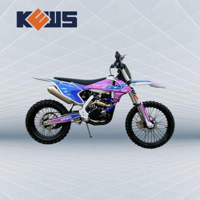 China Kews Four Stroke Motocross 300CC 4 Stroke Dirt Bike Blue Sticker Trail Bikes for sale