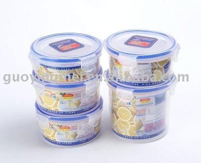 China Microwavable Lock Tightly Around Storage Containers Set Of 5 , Plastic Food Storage Containers for sale