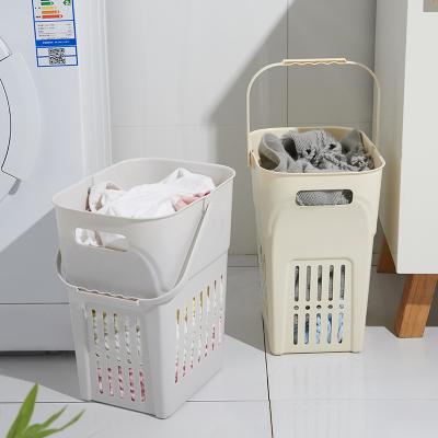 China Modern Hot Selling High Quality Dirty Organizer Plastic Storage Basket PP Rattan Laundry Basket Clothes Organizer for sale