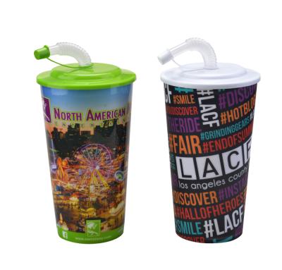 China 100% eco-friendly 3D lenticular cups with lid and straw (Walmart audited factory) for sale